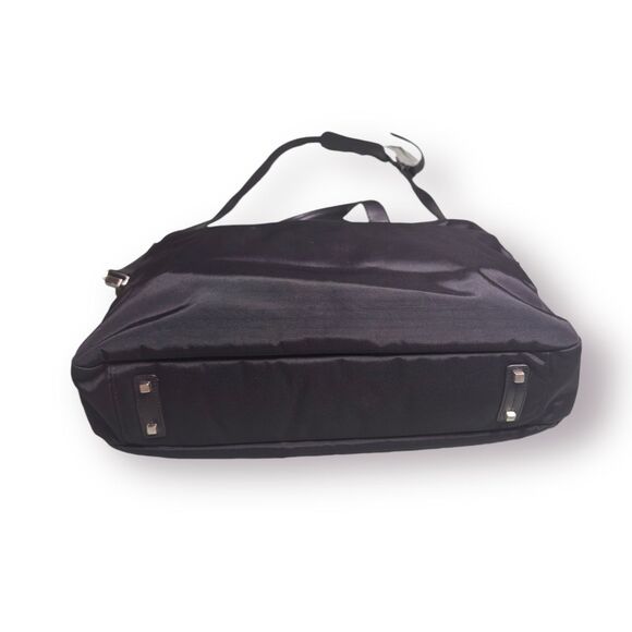 TUMI Black Ballistic Nylon & Leather Slim Satchel Padded 15" Laptop Shoulder Bag - Picture 3 of 8